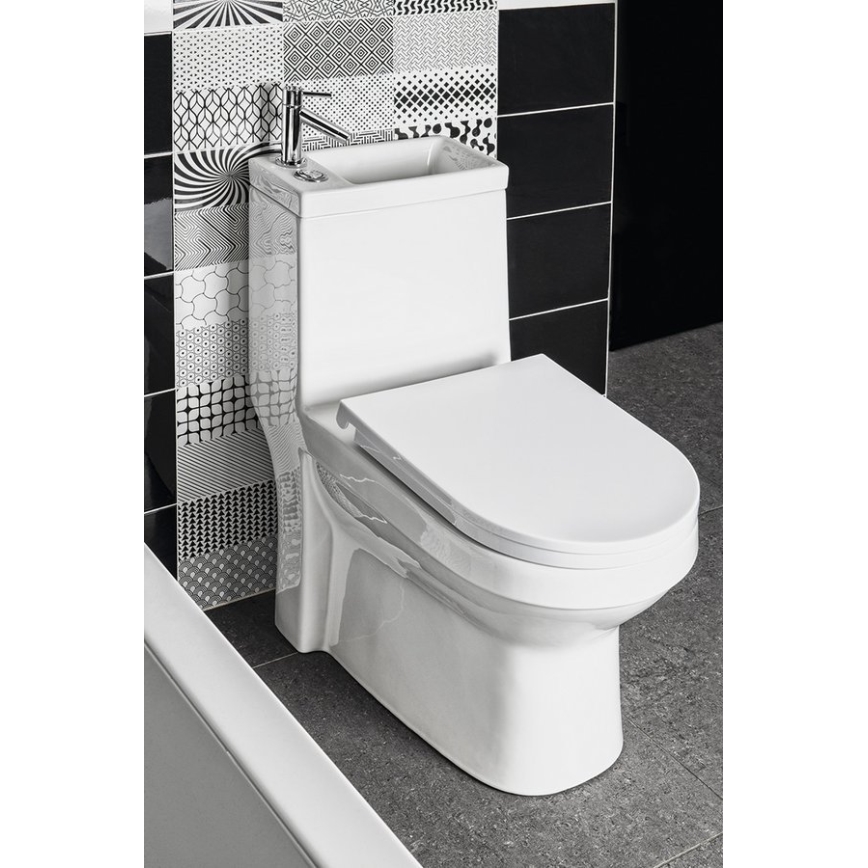 Aqualine - WC-combinatie met wastafel HYGIE keramiek/wit