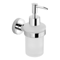 Aqualine - Zeepdispenser voor aan de muur SAMBA 150 mm melkachtig glas/glanzend chroom