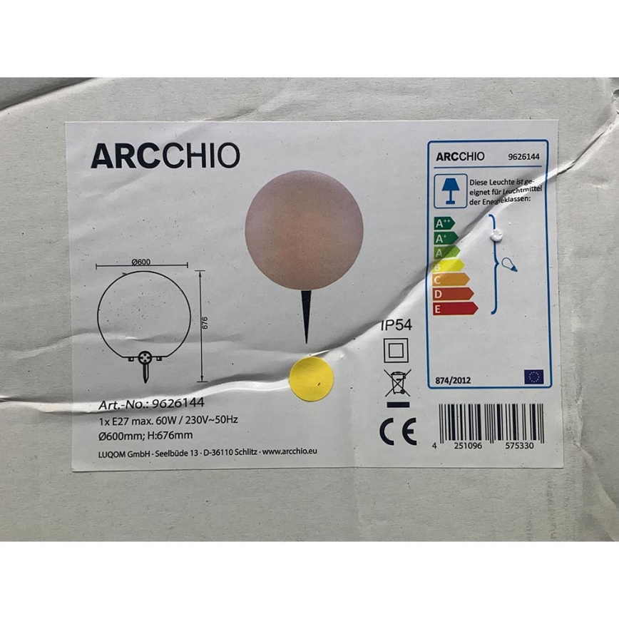 Arcchio - Buitenlamp SENADIN 1xE27/60W/230V 60 cm IP54