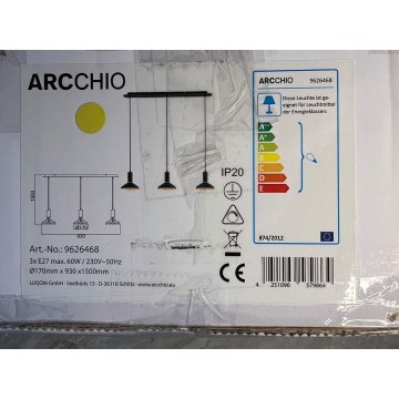 Arcchio - Hanglamp aan een koord JAIKA 3xE27/60W/230V