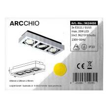 Arcchio - LED Plafondlamp RONKA 3xGU10/11,5W/230V