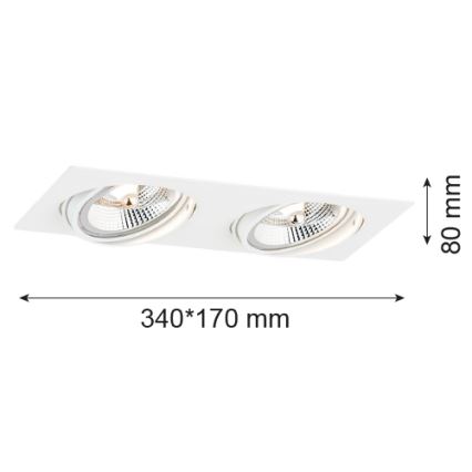 Argon 1046 - Inbouwlamp OLIMP 2xGU10-AR111/12W/230V wit