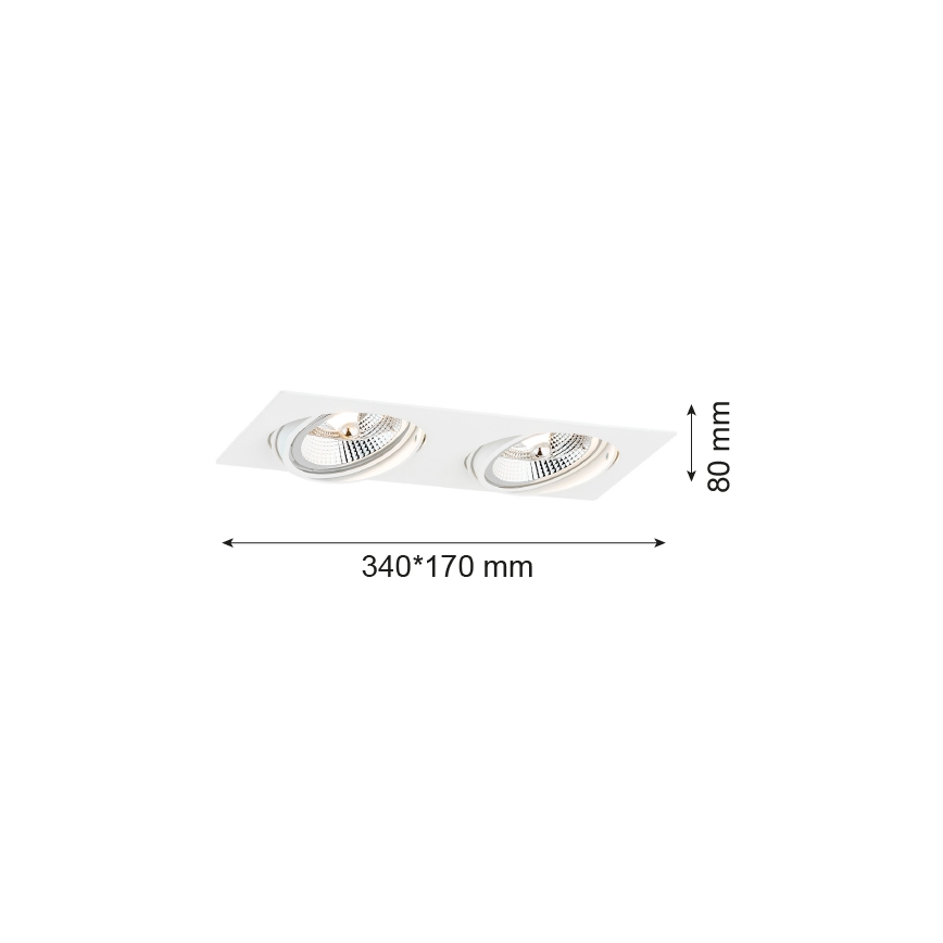 Argon 1046 - Inbouwlamp OLIMP 2xGU10-AR111/12W/230V wit