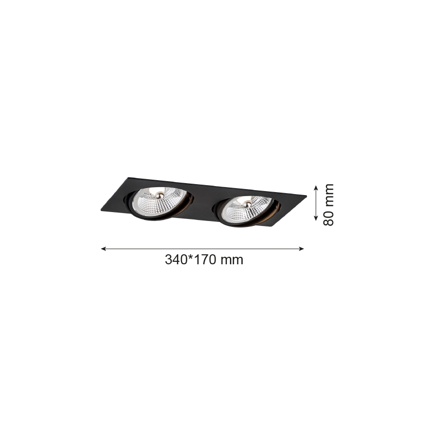 Argon 1047 - Inbouwverlichting OLIMP 2xGU10-AR111/12W/230V zwart