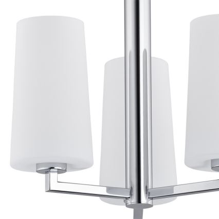 Argon 1224 - Hanglamp aan een paal CAMELOT 3xE27/15W/230V glanzend chroom