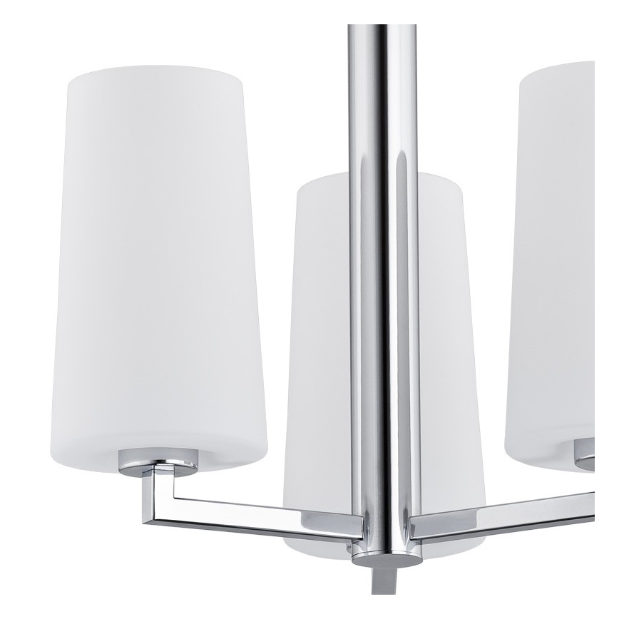 Argon 1224 - Hanglamp aan een paal CAMELOT 3xE27/15W/230V glanzend chroom