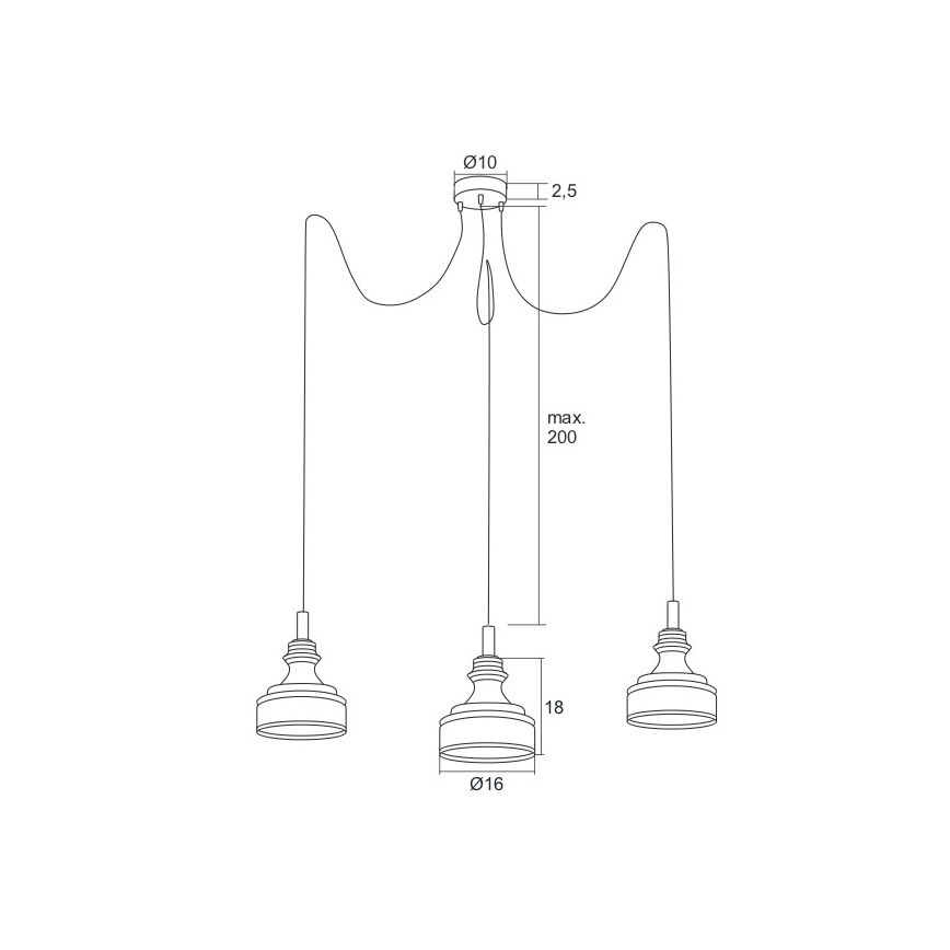 Argon 1354 - LED Hanglamp aan koord TULUZA 3xLED/5W/230V