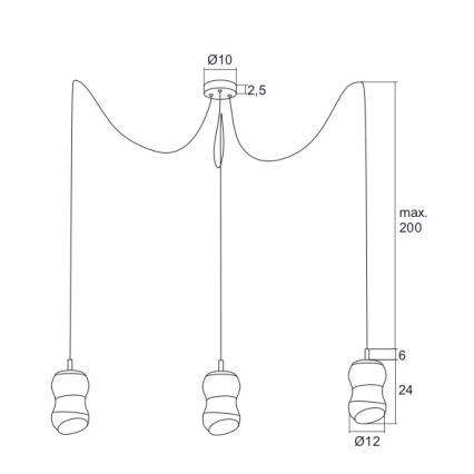 Argon 1357 - LED Hanglamp aan koord GARDA 3xLED/5W/230V