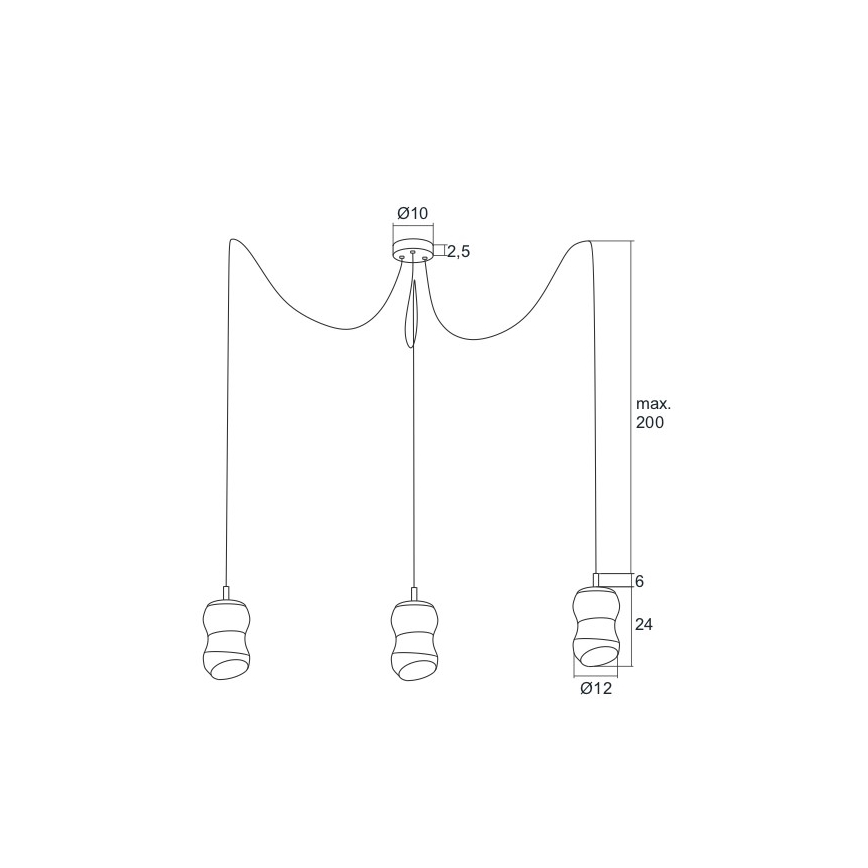 Argon 1357 - LED Hanglamp aan koord GARDA 3xLED/5W/230V