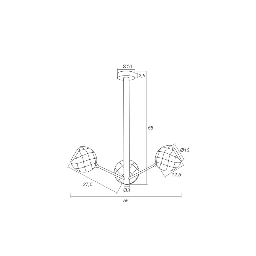 Argon 1358 - LED Hanglamp met vaste pendel BELLUNO 3xLED/5W/230V