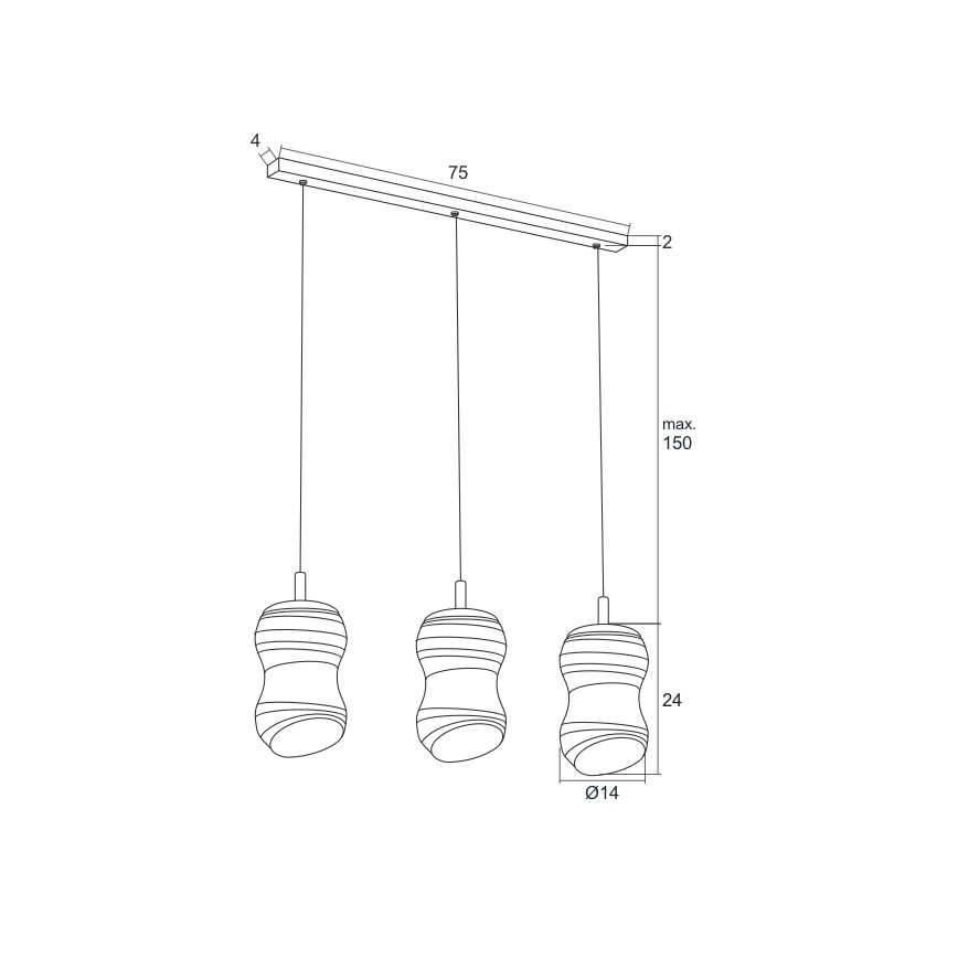 Argon 1366 - LED Hanglamp aan koord COMO 3xLED/5W/230V