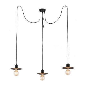 Argon 1377 - Hanglamp aan een koord CORSO 3xE27/15W/230V spin zwart