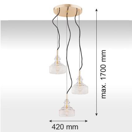 Argon 1462 - Hanglamp aan koord CRUZ 3xE14/7W/230V