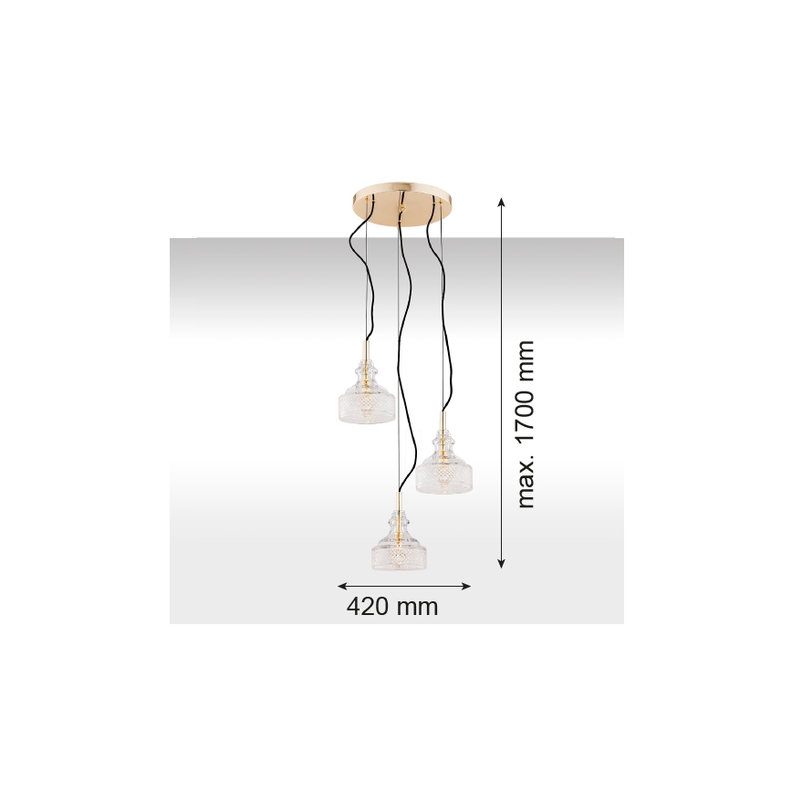Argon 1462 - Hanglamp aan koord CRUZ 3xE14/7W/230V