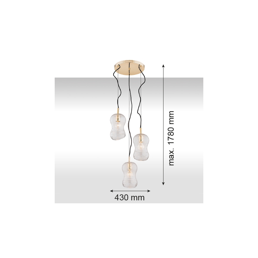 Argon 1464 - Hanglamp aan koord CADIZ 3xE27/15W/230V