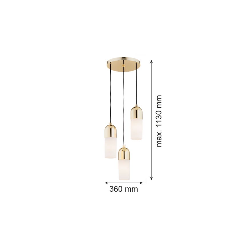 Argon 1466 - Hanglamp aan een koord BURGOS 3xE27/15W/230V messing