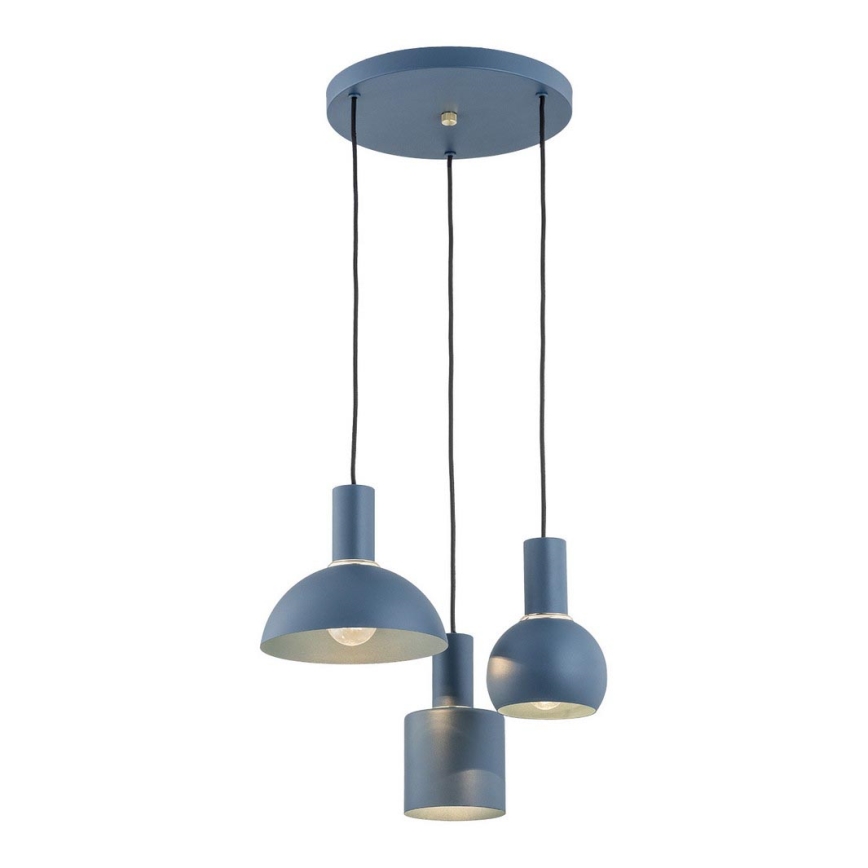 Argon 1471 - Hanglamp aan een koord SINES 3xE27/15W/230V blauw