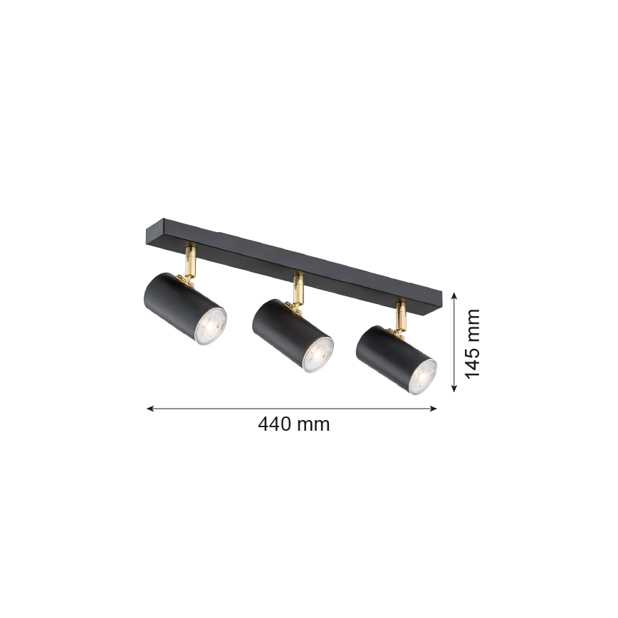 Argon 1476 - Zwart bronzen spot LAGOS 3x GU10 / 5W / 230V