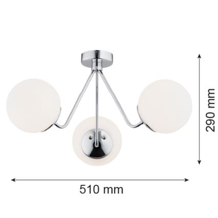 Argon 1477 - Hanglamp voor Oppervlak Montage TOMAR 3xE27/15W/230V glanzend chroom