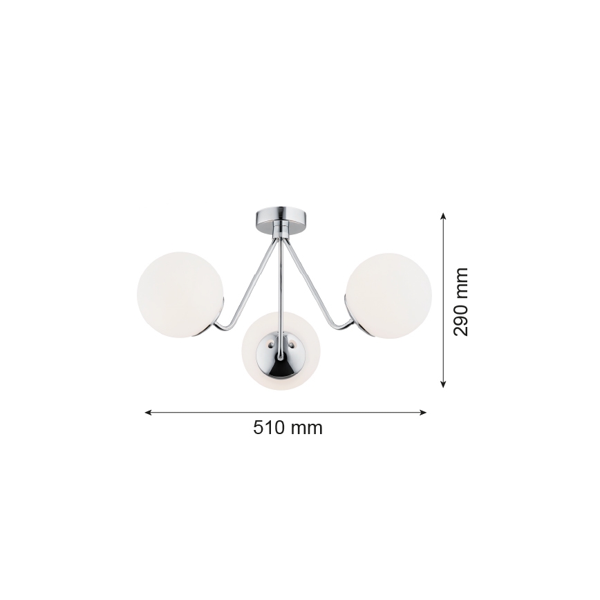Argon 1477 - Hanglamp voor Oppervlak Montage TOMAR 3xE27/15W/230V glanzend chroom