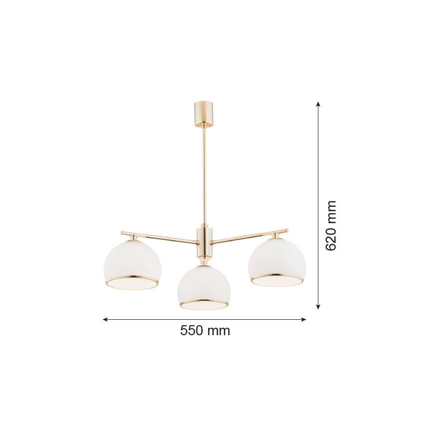 Argon 1488 - Hanglamp aan een paal MARBELLA 3xE27/15W/230V messing