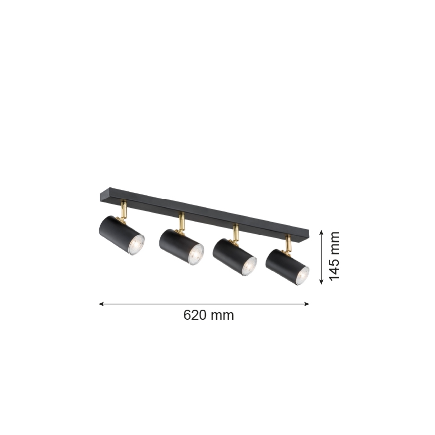 Argon 1690 - Zwart bronzen spot LAGOS 4x GU10 / 5W / 230V