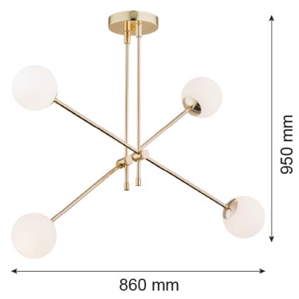 Argon 1695 - Hanglamp  ABSTRACT 4xE14/7W/230V messing