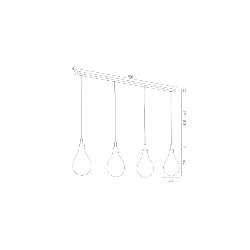 Argon 1740 - Hanglamp aan een koord OAKLAND 4xG9/6W/230V