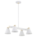 Argon 1773 - Hanglamp aan een paal AVALONE 4xE27/15W/230V wit/goud