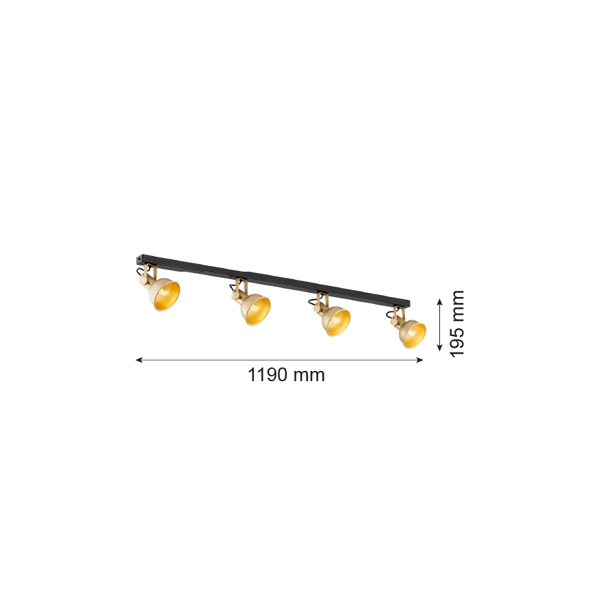 Argon 1801 - Spot LENORA 4xE14/7W/230V goud/zwart