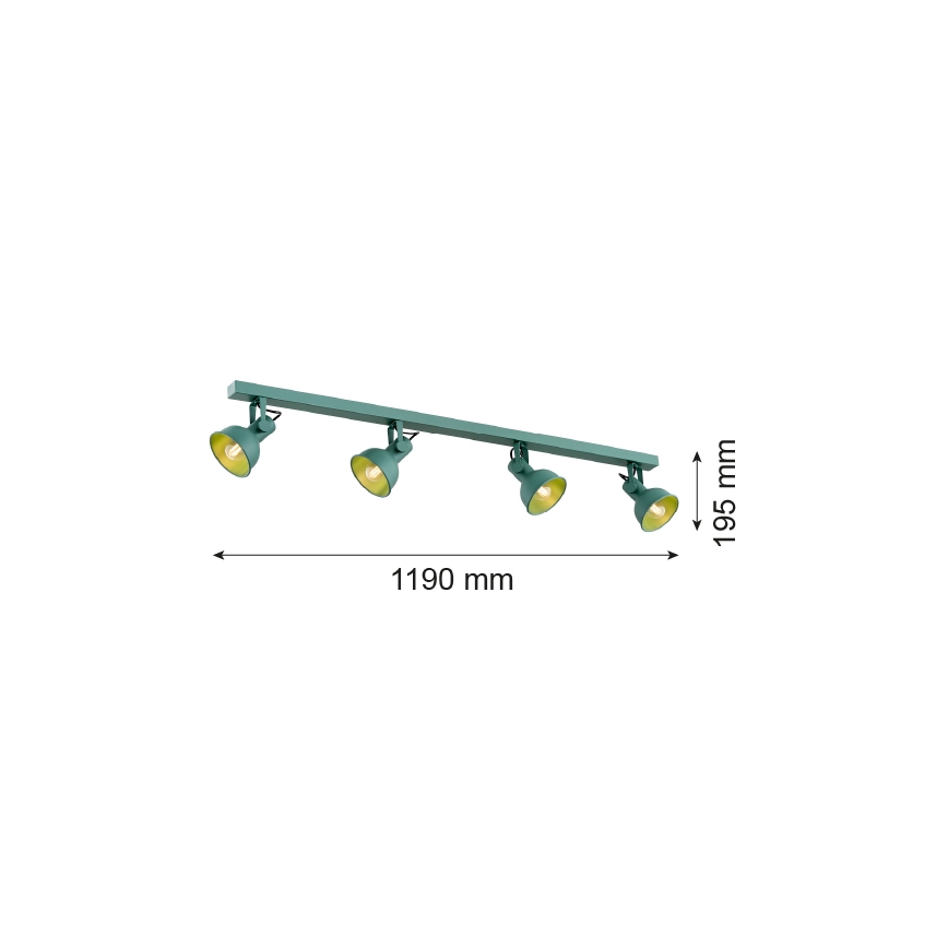 Argon 1819 - Spot LENORA 4xE14/7W/230V groen