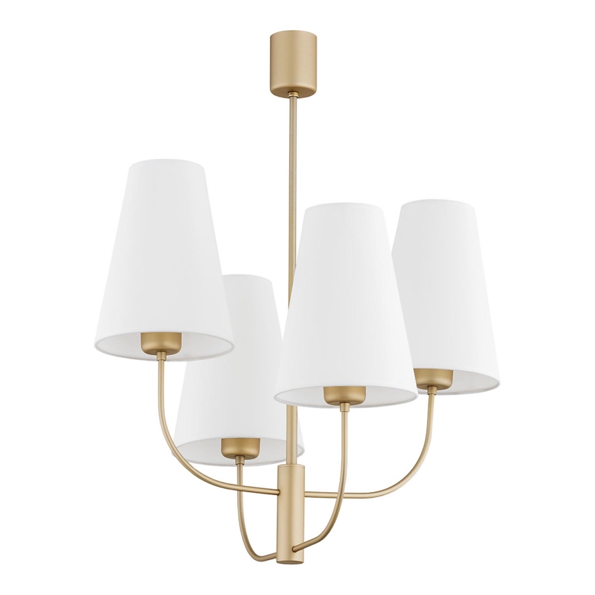 Argon 1821 - Hanglamp SAFIANO 4xE27/15W/230V goud