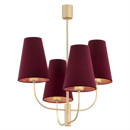 Argon 1827 - Hanglamp SAFIANO 4xE27/15W/230V bordeaux