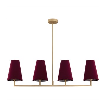 Argon 1829 - Hanglamp met vaste pendel SAFIANO 4xE27/15W/230V bordeaux