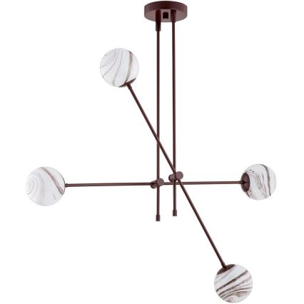 Argon 1842 - Hanglamp met vaste pendel ABSOS 4xE14/7W/230V albast bruin