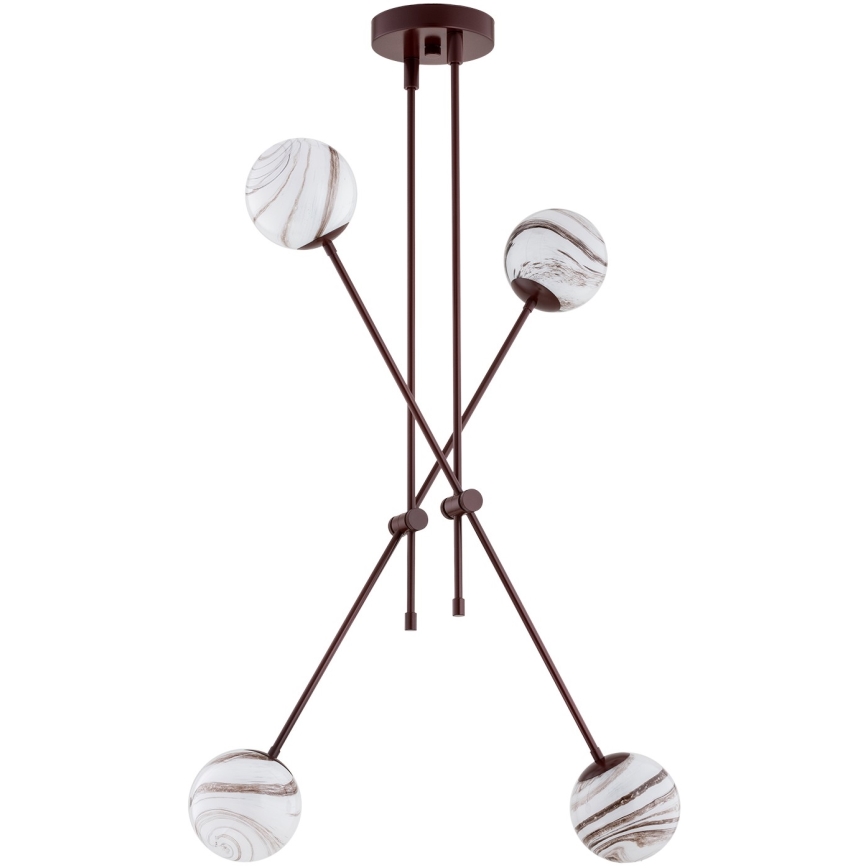 Argon 1842 - Hanglamp met vaste pendel ABSOS 4xE14/7W/230V albast bruin