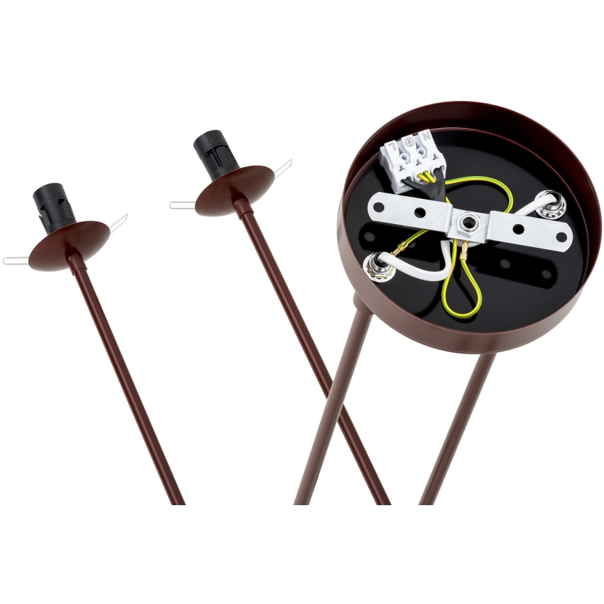 Argon 1842 - Hanglamp met vaste pendel ABSOS 4xE14/7W/230V albast bruin