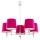 Argon 2075 - Hanglamp aan een paal BOLZANO 5xE27/15W/230V roze/glanzend chroom