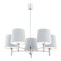 Argon 2076 - Hanglamp met vaste pendel BOLZANO 5xE27/15W/230V grijs