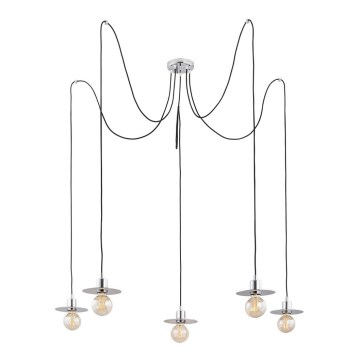 Argon 2079 - Hanglamp aan een koord CORSO 5xE27/15W/230V spin glanzend chroom