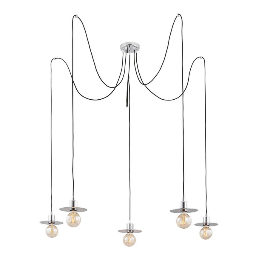 Argon 2079 - Hanglamp aan een koord CORSO 5xE27/15W/230V spin glanzend chroom