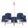 Argon 2086 - Hanglamp aan stang PONTE 5xE27/15W/230V messing/blauw