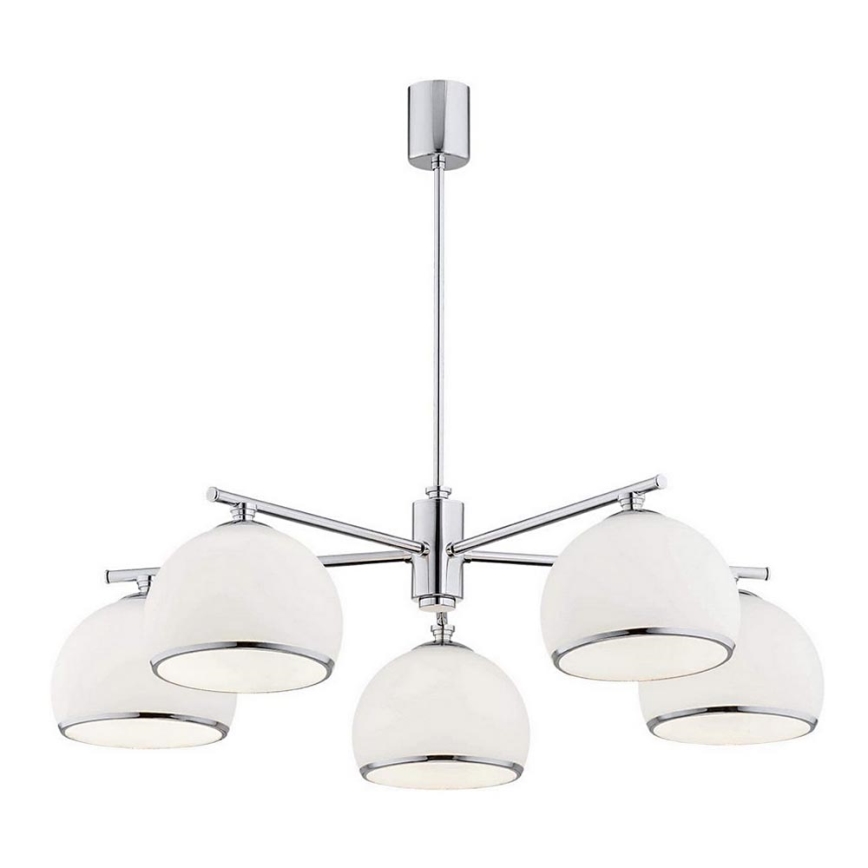 Argon 2087 - Hanglamp met vaste pendel MARBELLA 5xE27/15W/230V glanzend chroom