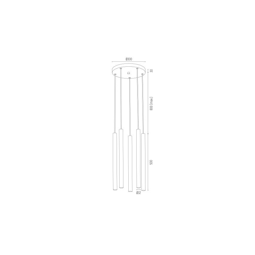 Argon 2109 - LED Hanglamp aan een koord SICILIA 5xLED/4,5W/230V