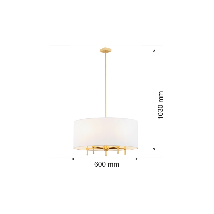 Argon 2132 - Hanglamp aan een koord ABBANO 5xE14/7W/230V messing/wit