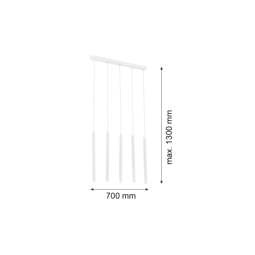 Argon 2136 - Hanglamp aan een koord ETNA 5xG9/6W/230V wit
