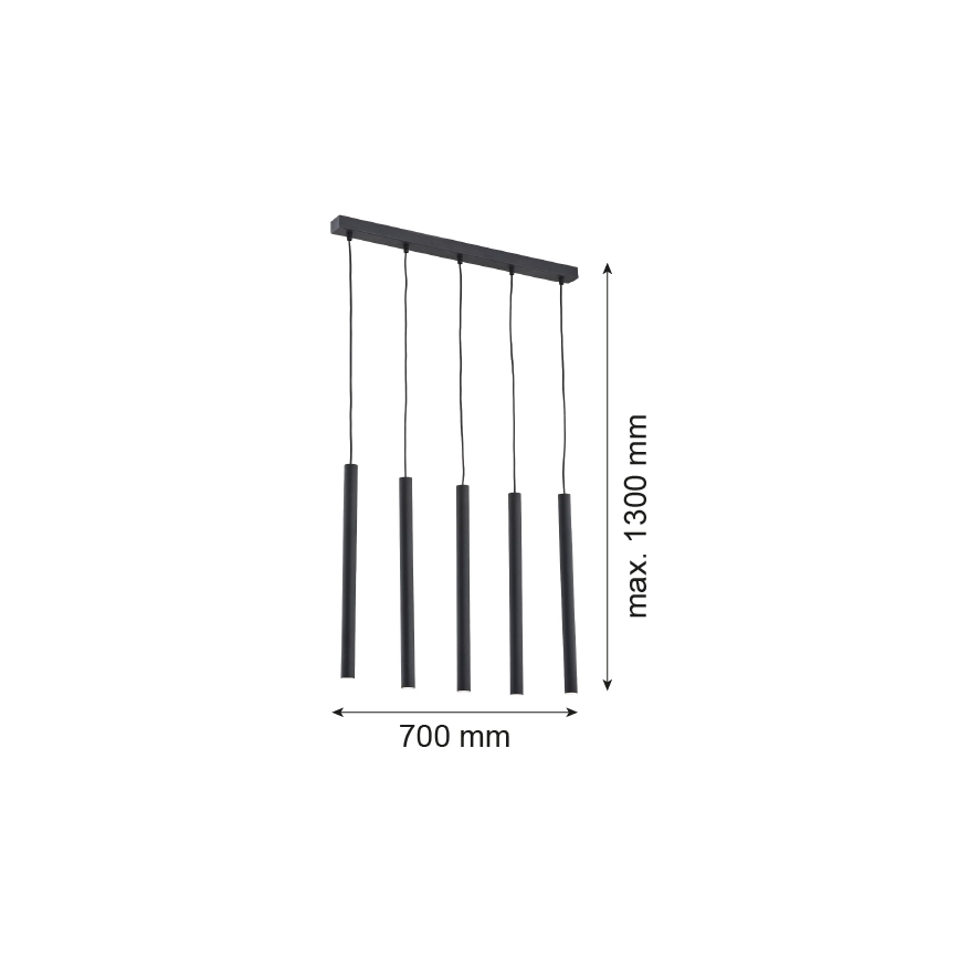 Argon 2137 - Hanglamp aan kabel ETNA 5xG9/6W/230V zwart