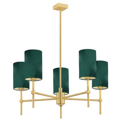 Argon 2147 - Hanglamp  ABRUZZO 5xE14/7W/230V messing/groen