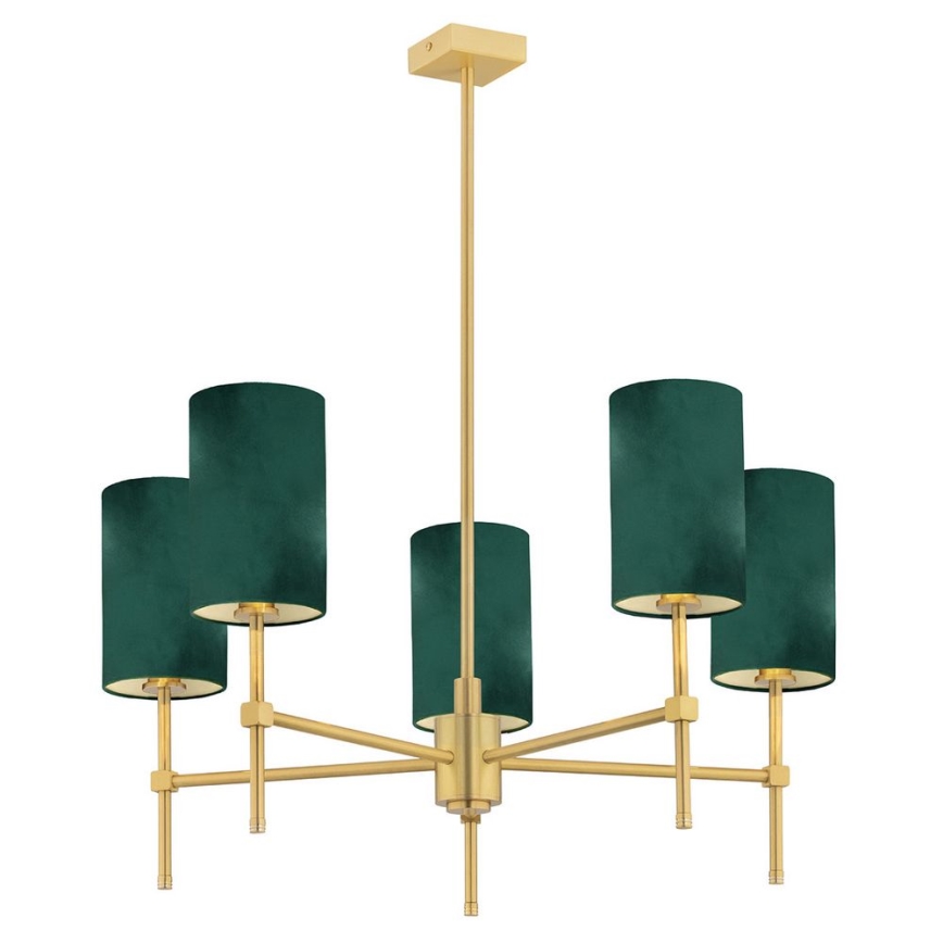 Argon 2147 - Hanglamp  ABRUZZO 5xE14/7W/230V messing/groen