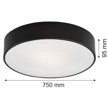 Argon 2536 - Plafonnière DARLING 6xE27/15W/230V zwart